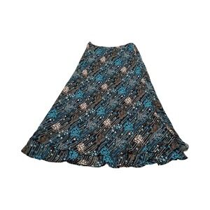 Style&Co Women Size 8 Abstract Geometric Ruffle Hem Midi Skirt Fairy Whimsey Y2K